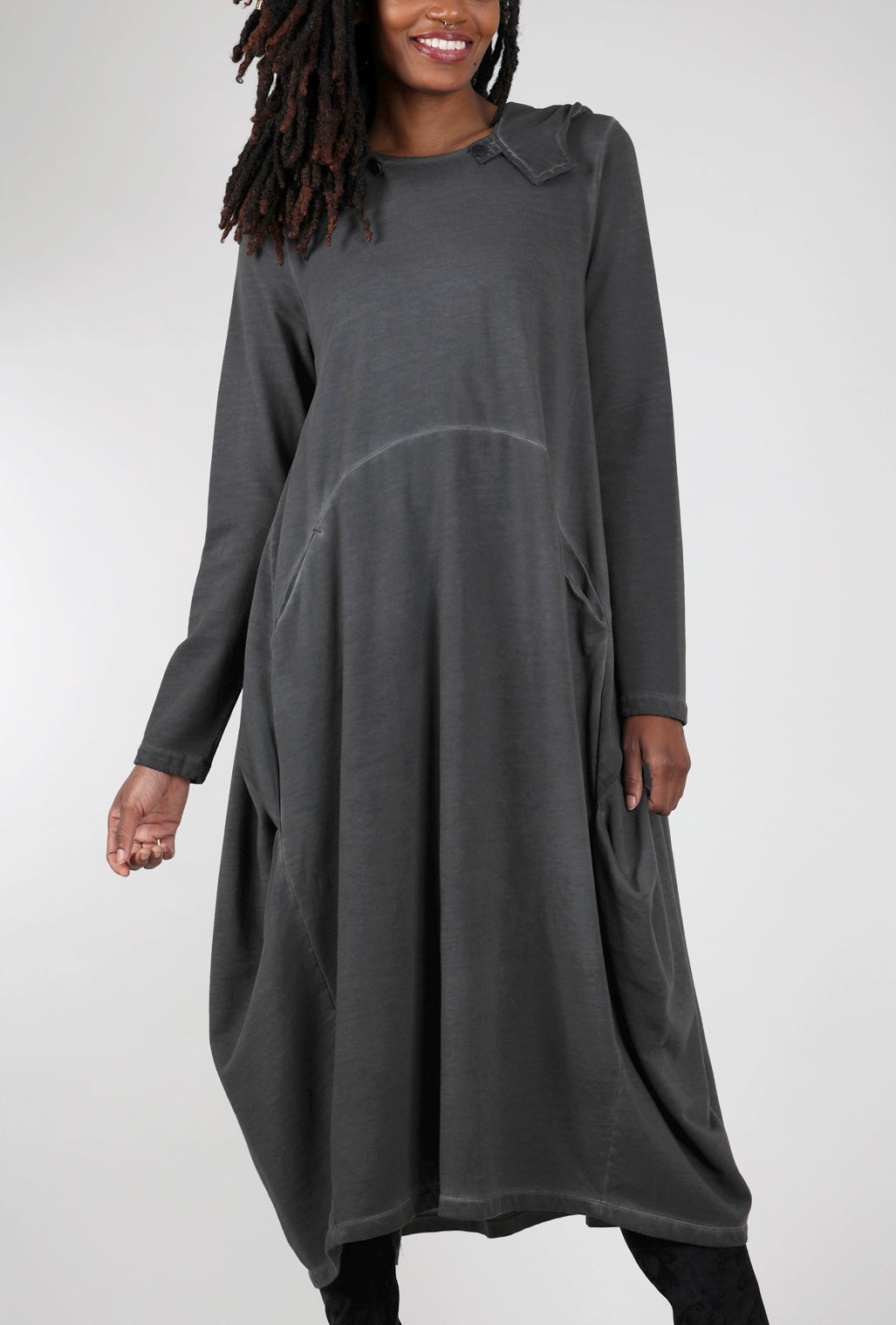 Pluslavie Hoodie Dress, Asphalt 