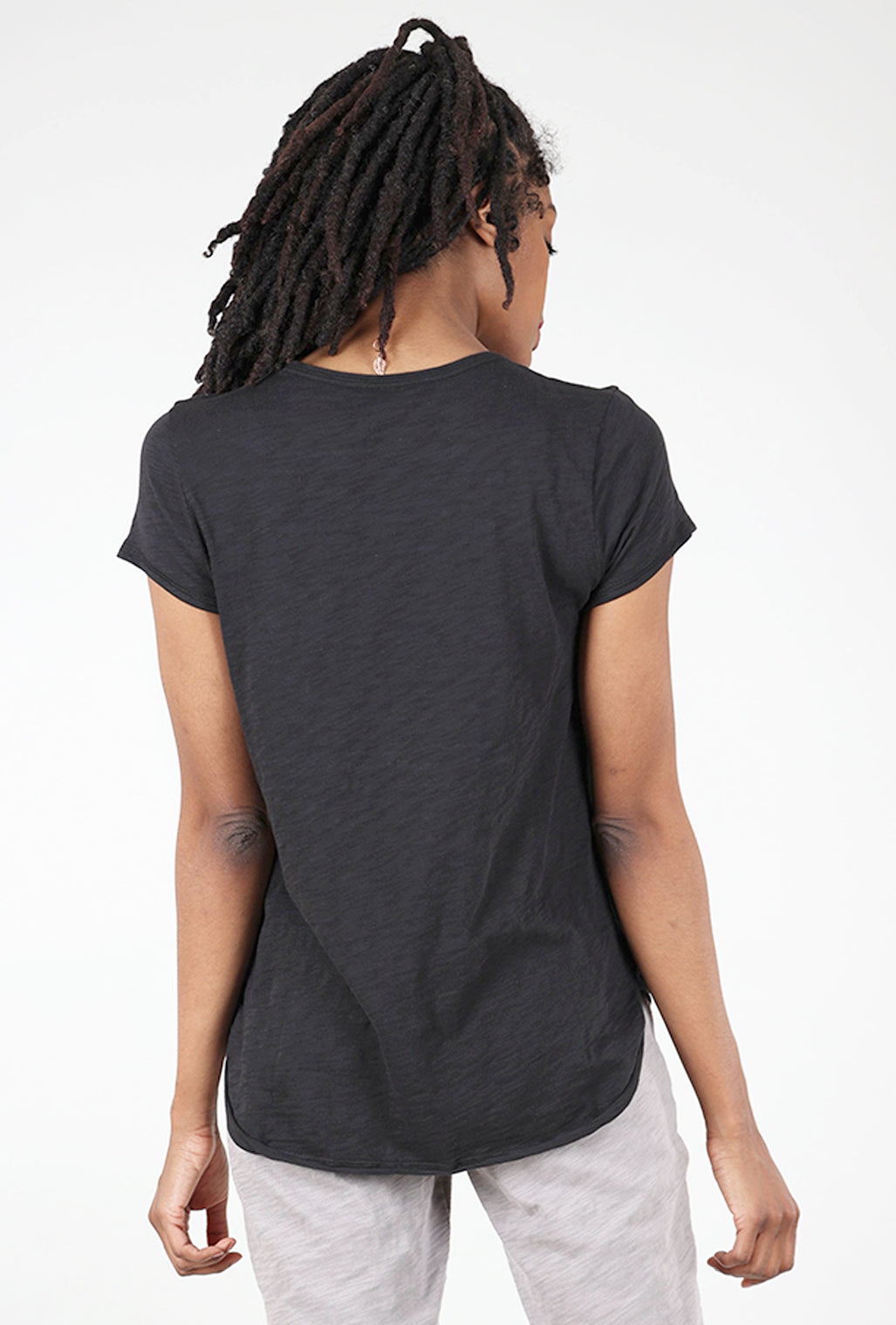 Escape by Habitat Cotton Slub Scoop Tee, Black 