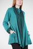 Fenini Contrast Thermal Hooded Cardie, Teal 