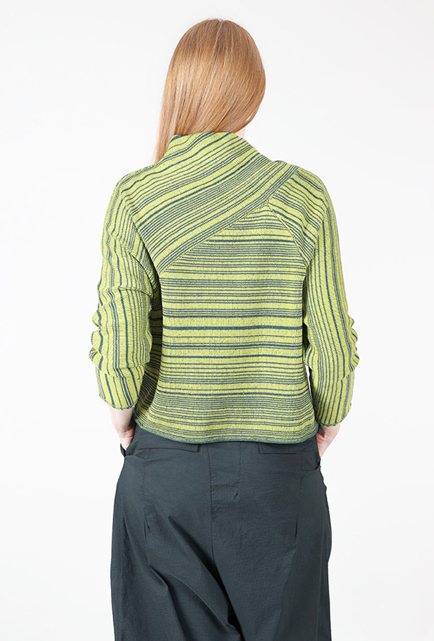 Reverse Stripe Crossbody Cowl, Spruce