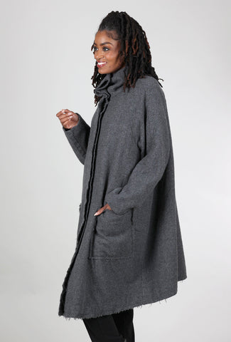 Rundholz Tattered Wool Long Coat, Rock Gray 