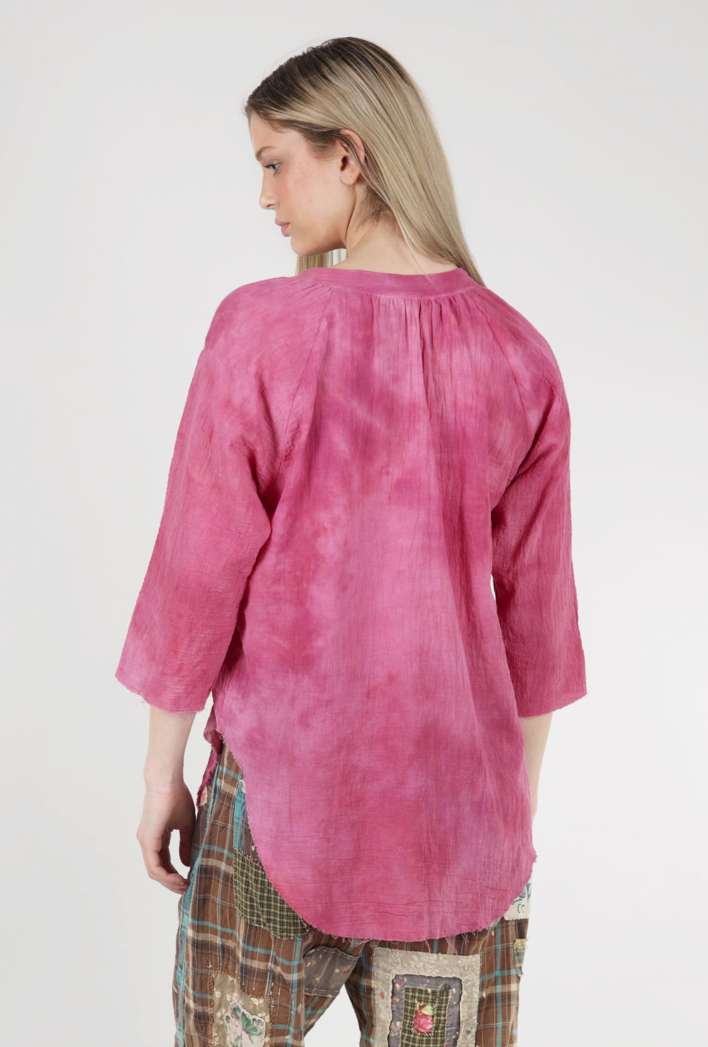 Love Tanjane Hand-Dyed Gauze Blouse, Raisin Wash 