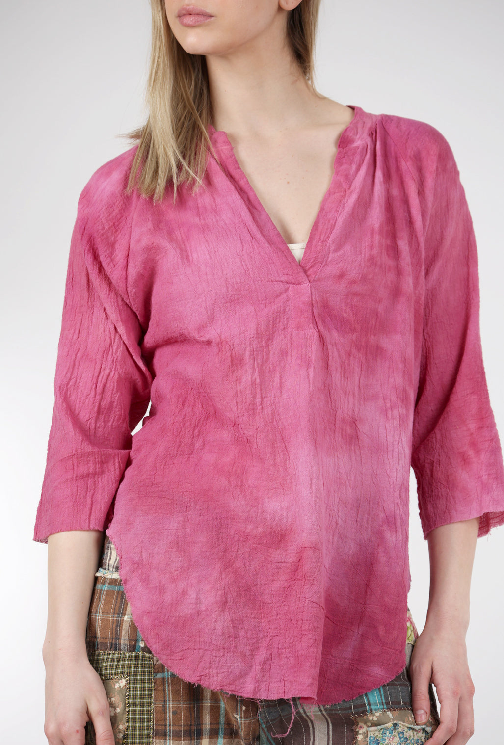 Love Tanjane Hand-Dyed Gauze Blouse, Raisin Wash 