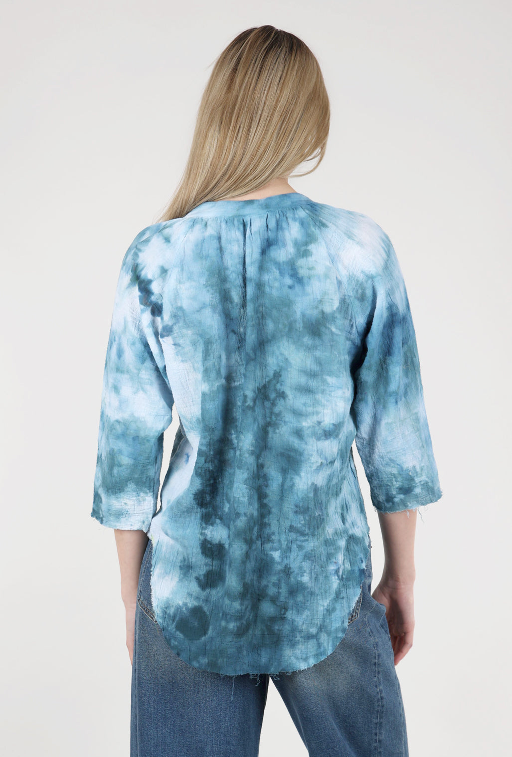 Love Tanjane Hand-Dyed Gauze Blouse, Black Cove 