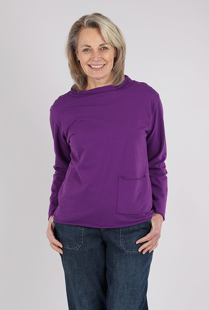 Prairie Cotton Relaxed Yoga Top, Violet