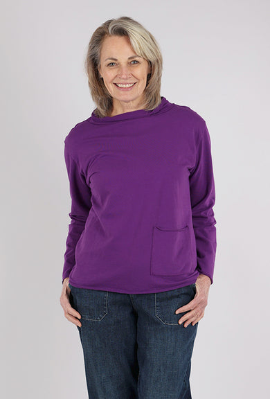 Prairie Cotton Relaxed Yoga Top, Violet 