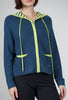 MDM Hooded Zip Sweater, Teal 