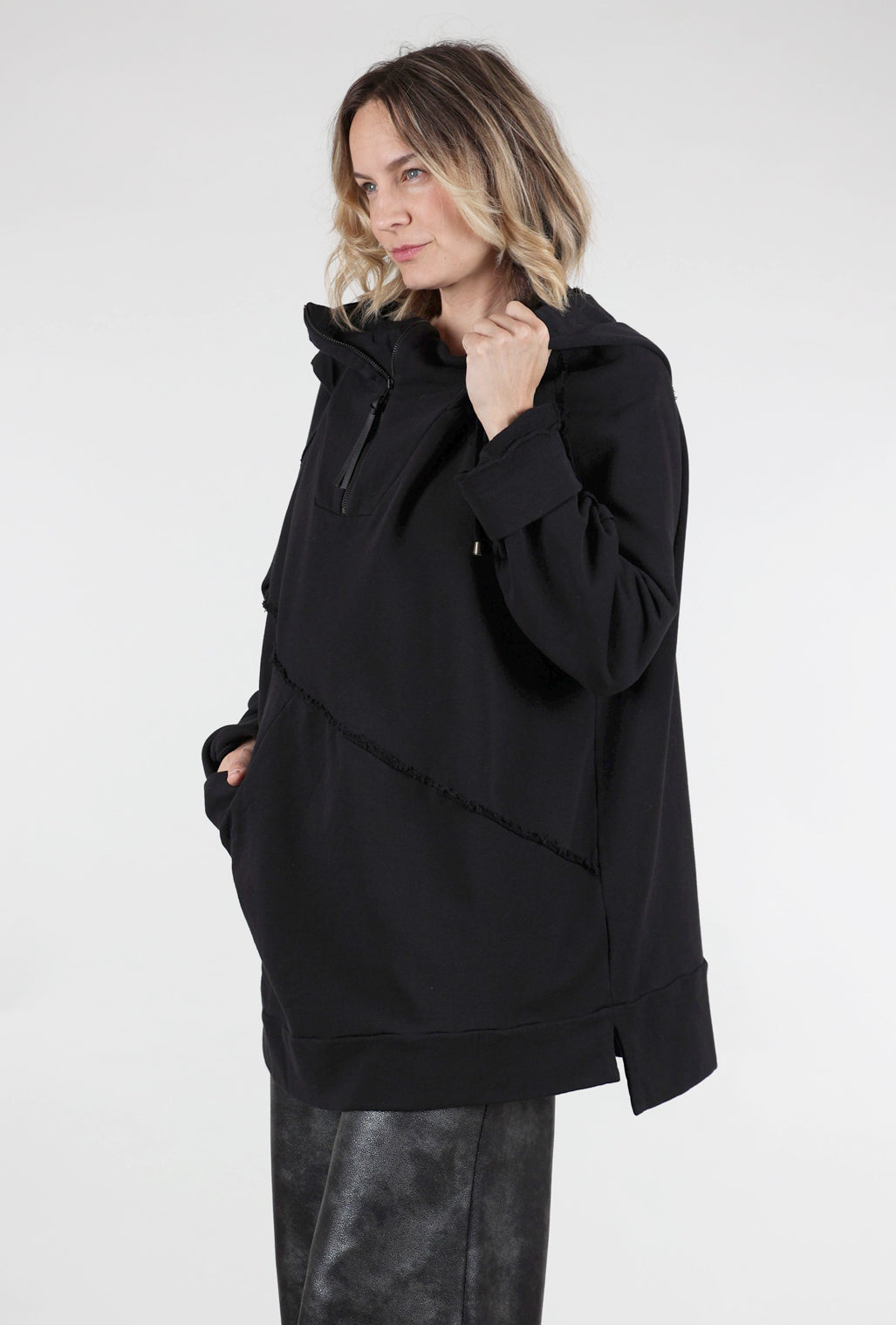 Risona Very Cathleen Sweatshirt Tunic, Black 