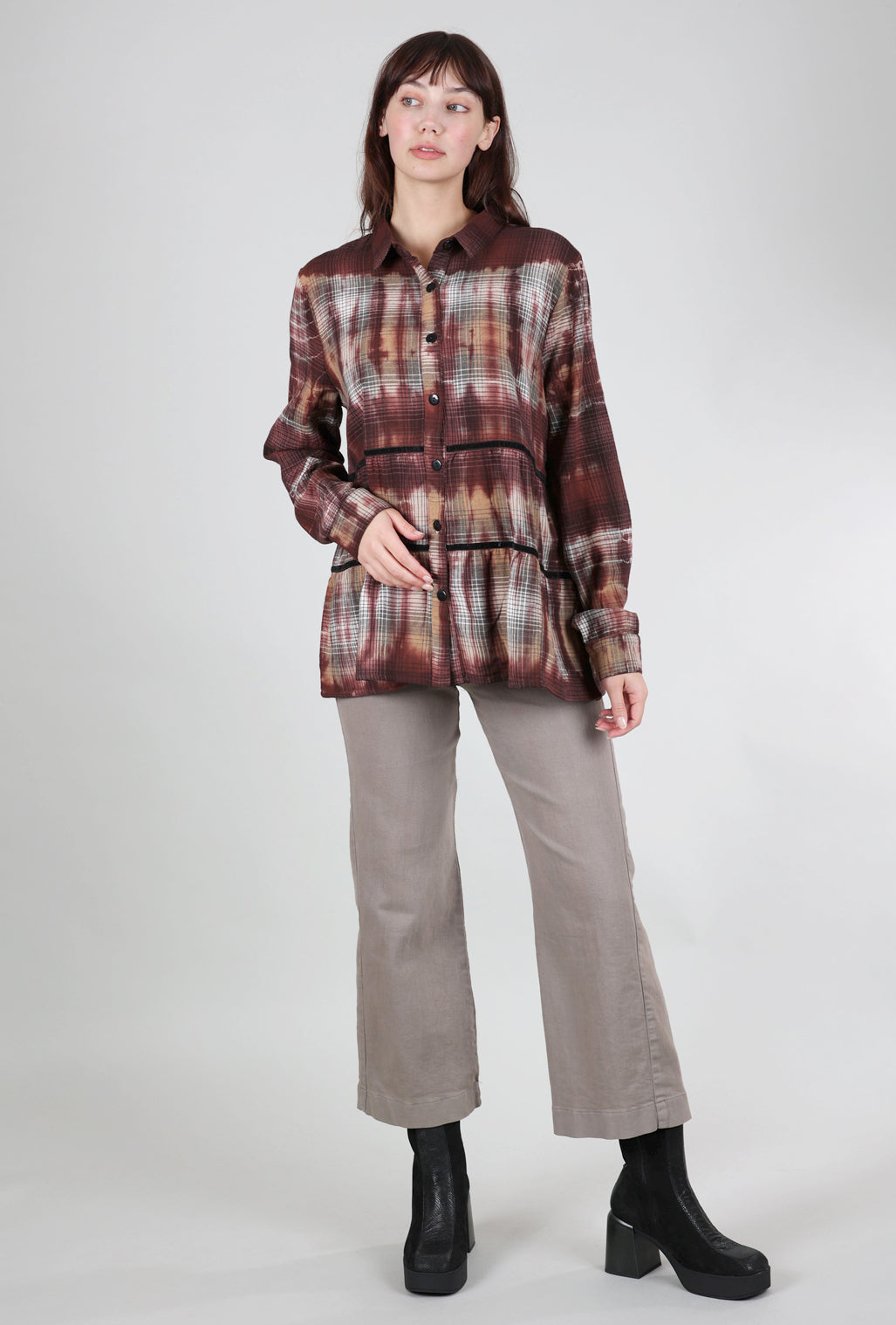 Tulip Alicia Flannel Top, Bonnybridge Maroon 