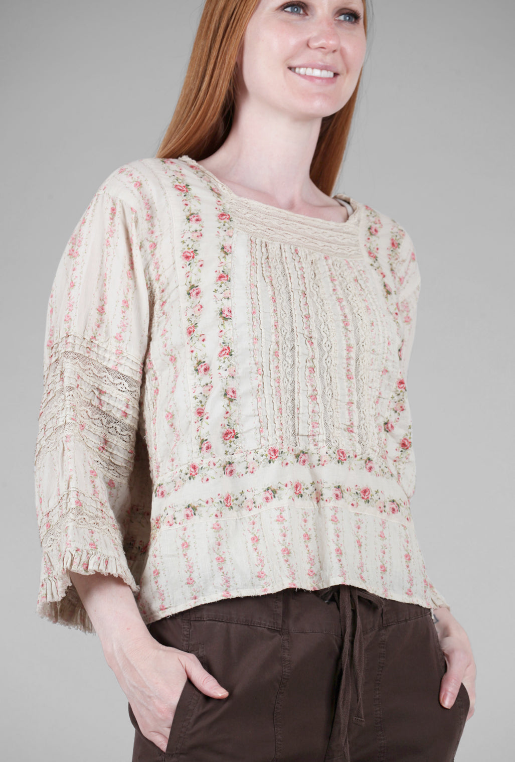 Magnolia Pearl Floral Raelle Blouse, Rosalina One Size 