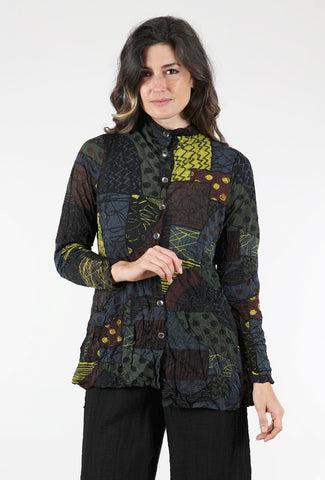 Chalet Esther Print Shirt, Green Patch 