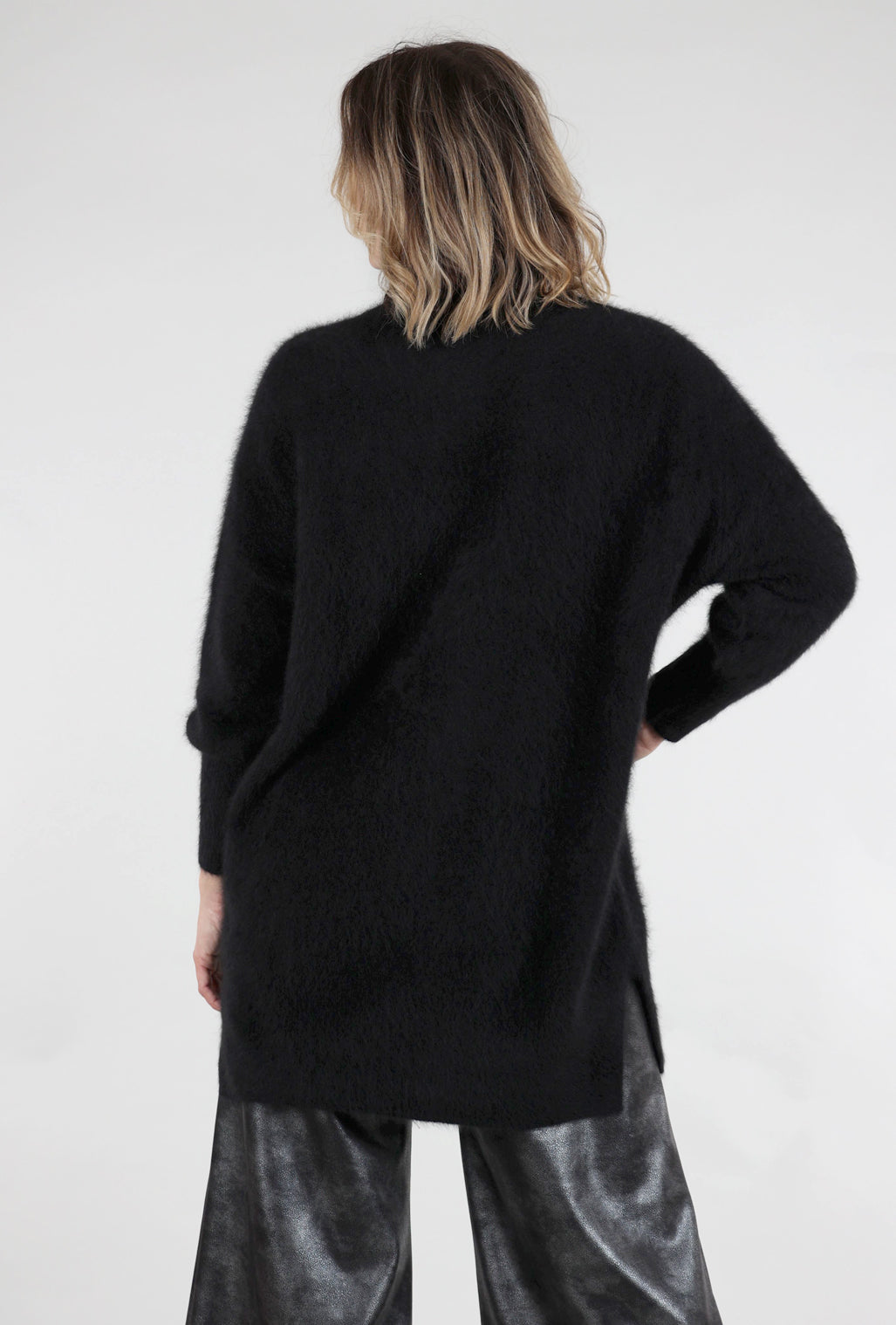 Estheme Cashmere Raccoon Fiber Tunic, Black 