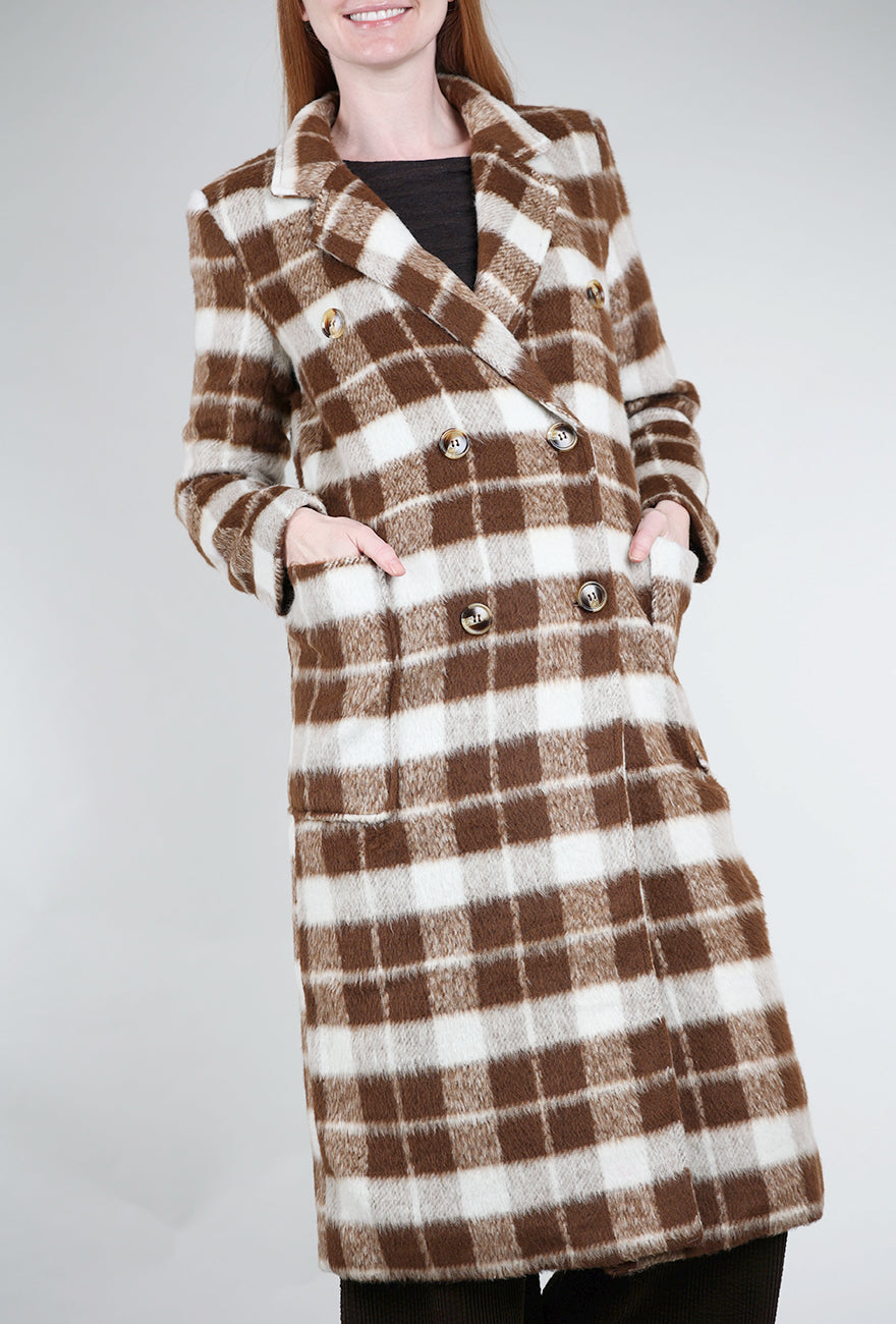 Pink Martini Striped Petra Coat, Brown 