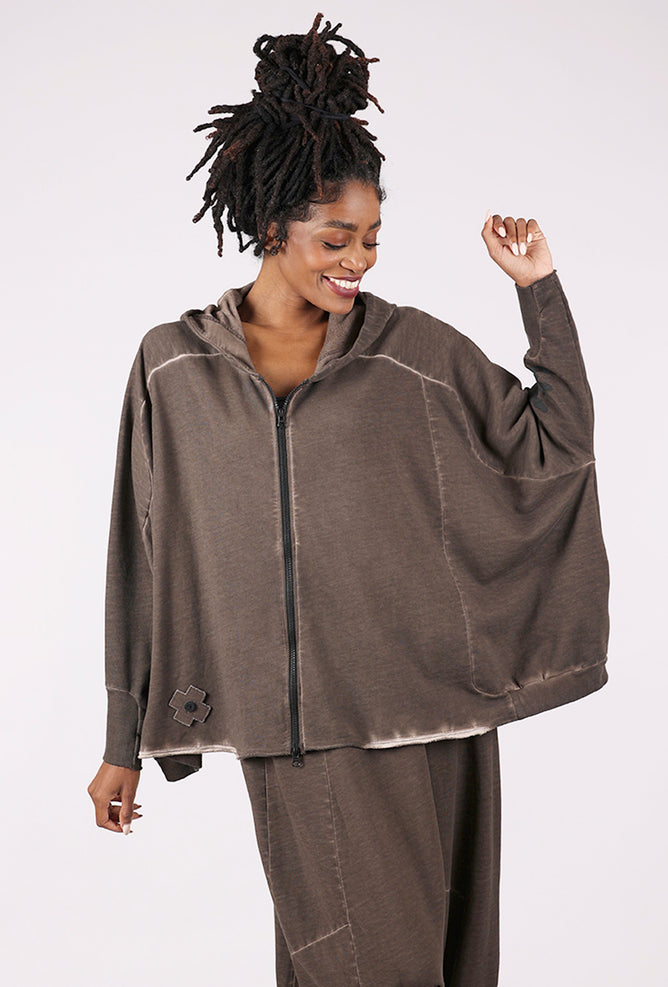 Wide Short Jacket II, Chocolate Print