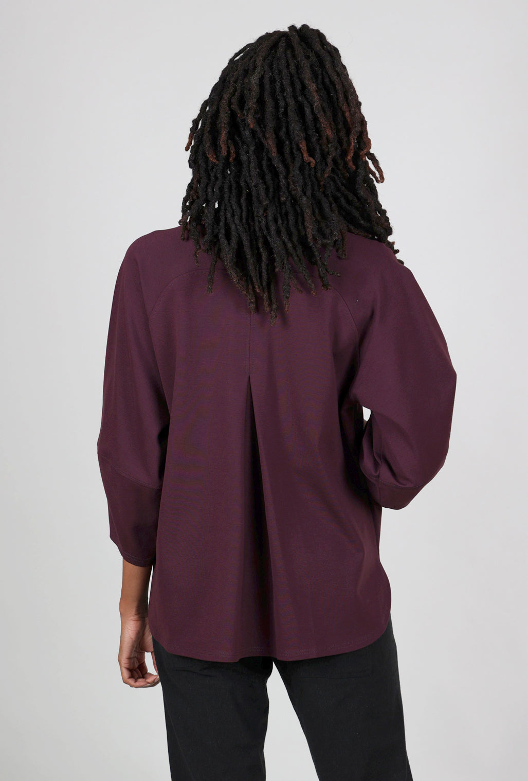 Noen Judy Balloon Sleeve Ponte Top, Merlot 