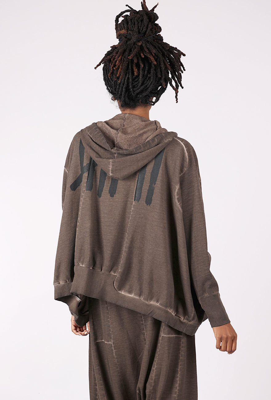 Wide Short Jacket II, Chocolate Print