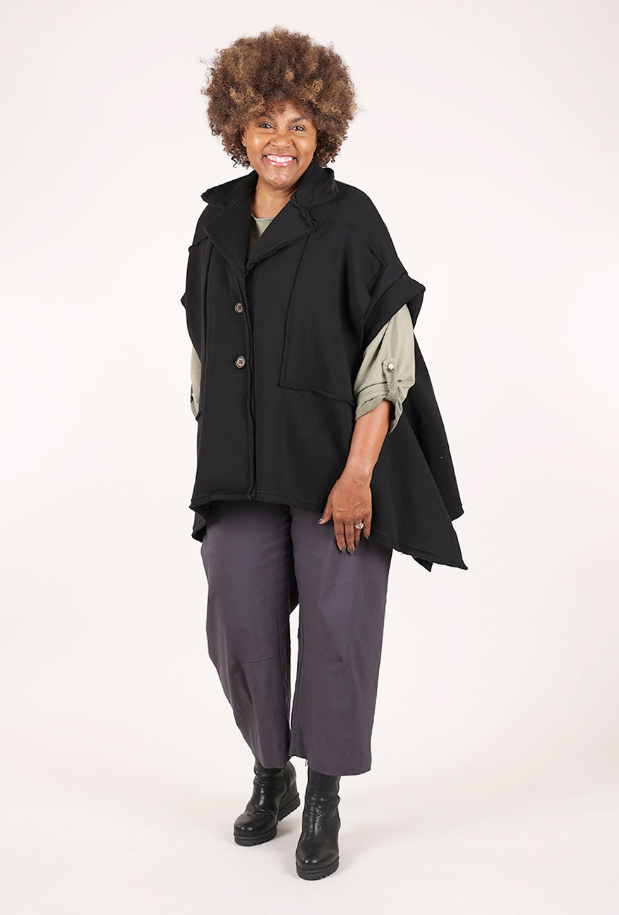 Saga Short Flare Sleeve Topper, Black 