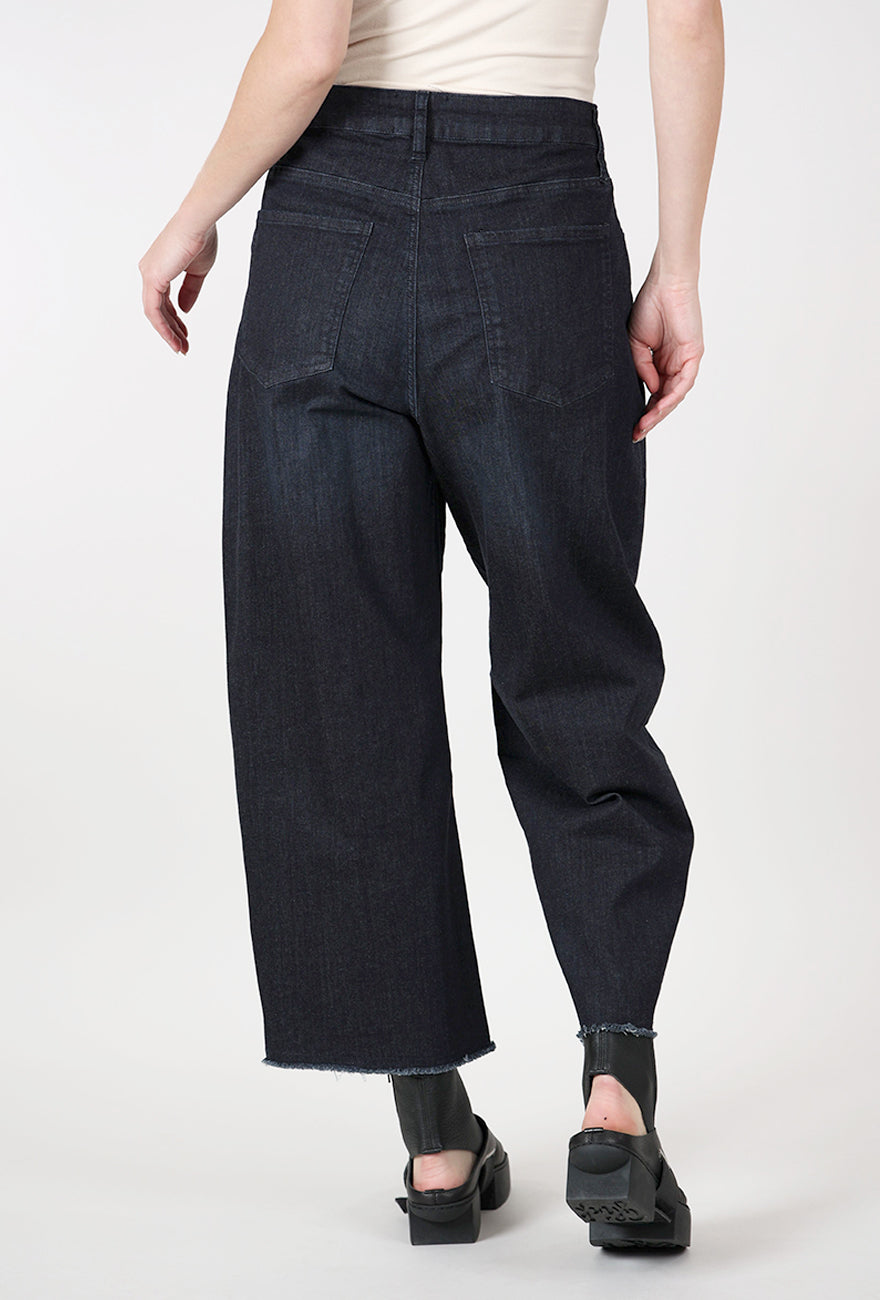 Ocean Crop Print Denim, Dark Blue Angle 5