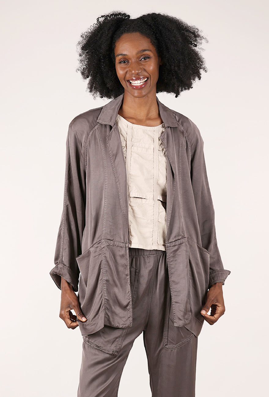 Satin Mid Habitual Jacket, Dior Gray