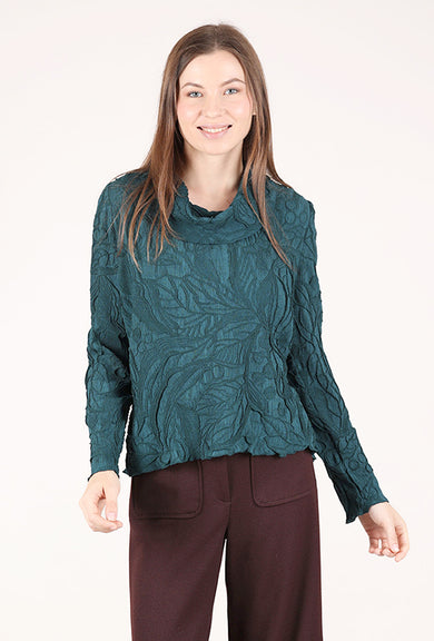 Olivia by Habitat Sculpted Floral Embossed Cowl, Marine 