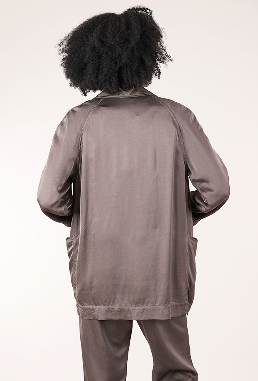 Satin Mid Habitual Jacket, Dior Gray