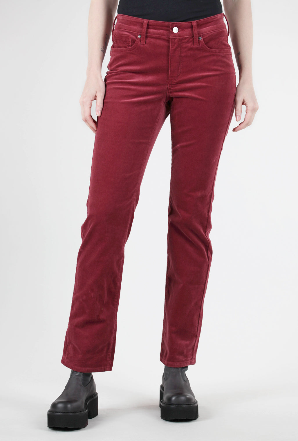 NYDJ Marilyn Straight Cords, Cranberry 