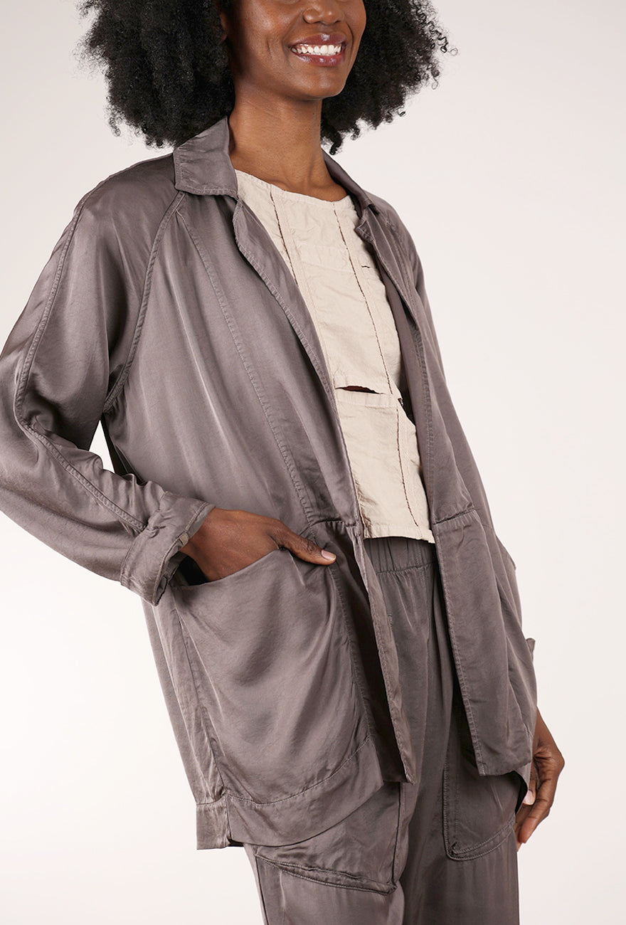 Satin Mid Habitual Jacket, Dior Gray