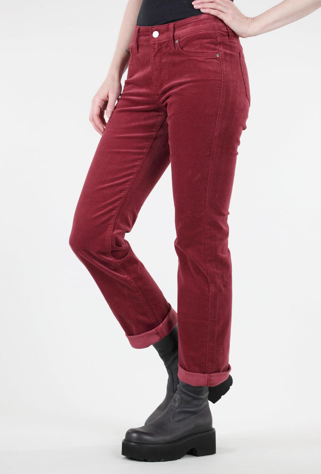 NYDJ Marilyn Straight Cords, Cranberry 