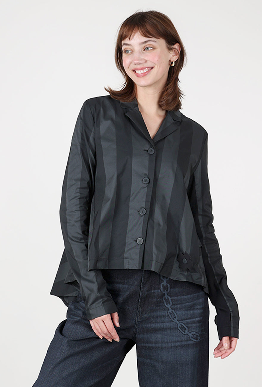 Pluslavie No Cardigan Blazer, Wide Stripe 