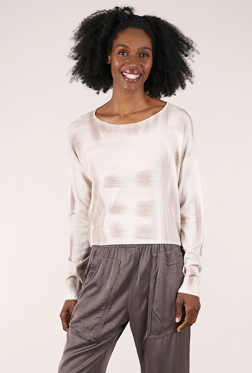 Planet Paintbrush Sweater, White/Putty 