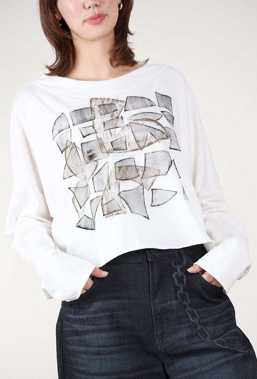 Calla Graphic Tee, Parchment Angle 4