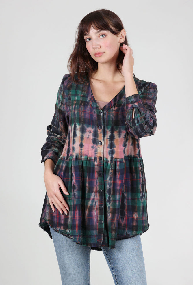 Tulip Rosalinda Peterhead Flannel Shirt, Forest/Pink 