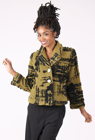 Olivia by Habitat Off the Grid Gridlines Jacket, Moss 
