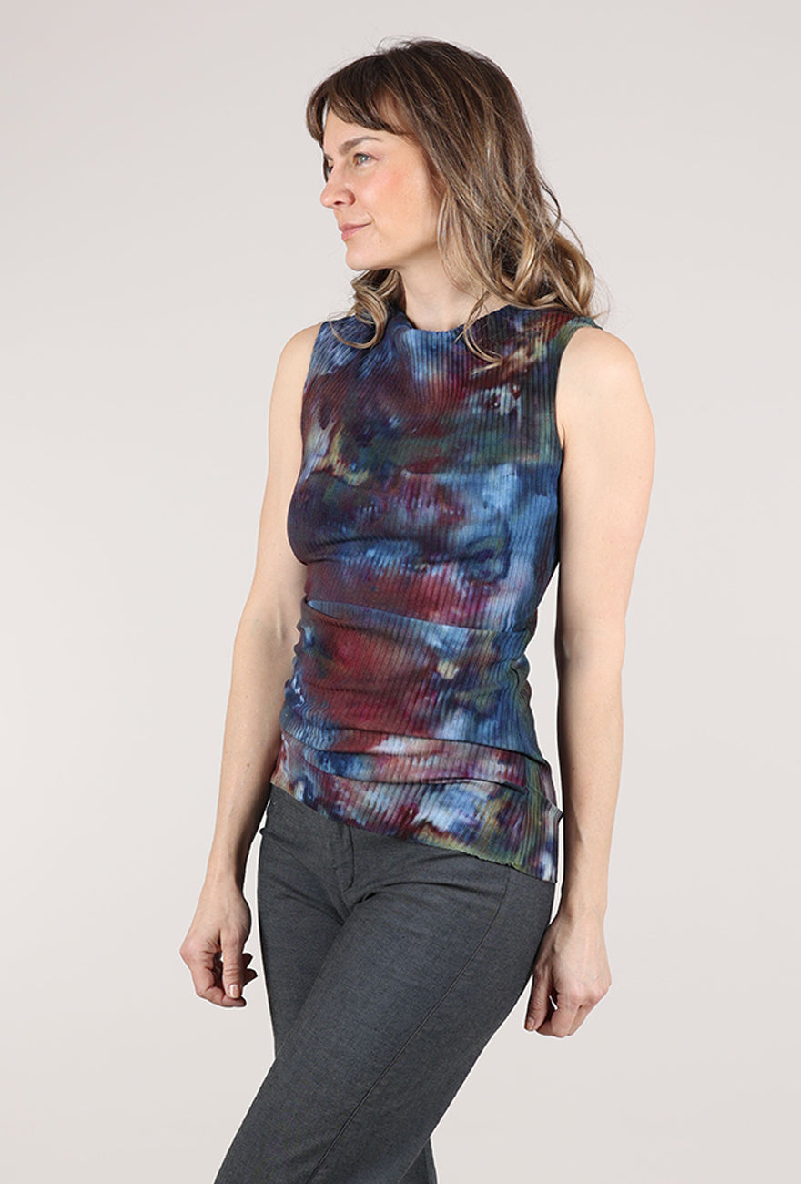 Heyne Bogut Ribbed Pinch Tank, Cobalt/Magenta 