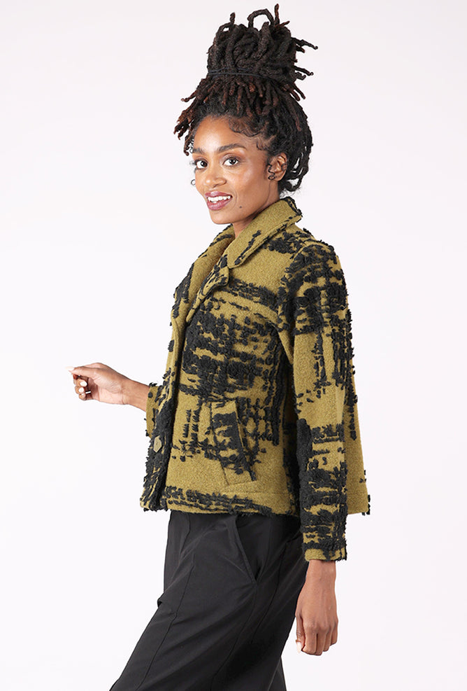 Olivia by Habitat Off the Grid Gridlines Jacket, Moss 