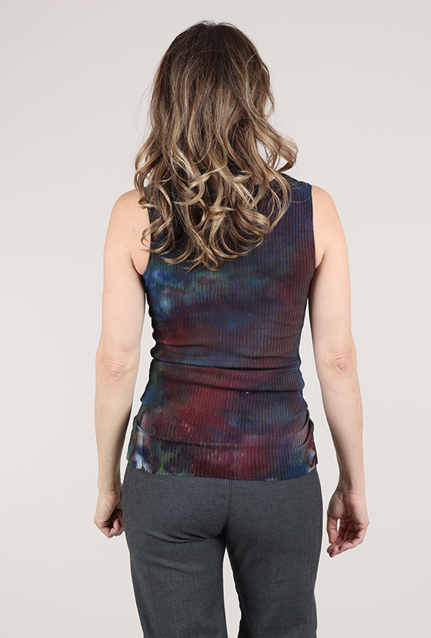 Heyne Bogut Ribbed Pinch Tank, Cobalt/Magenta 
