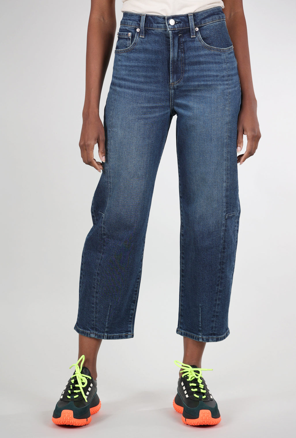 Pistola Eli High-Rise Arched-Leg Denim, Mixer Blue 