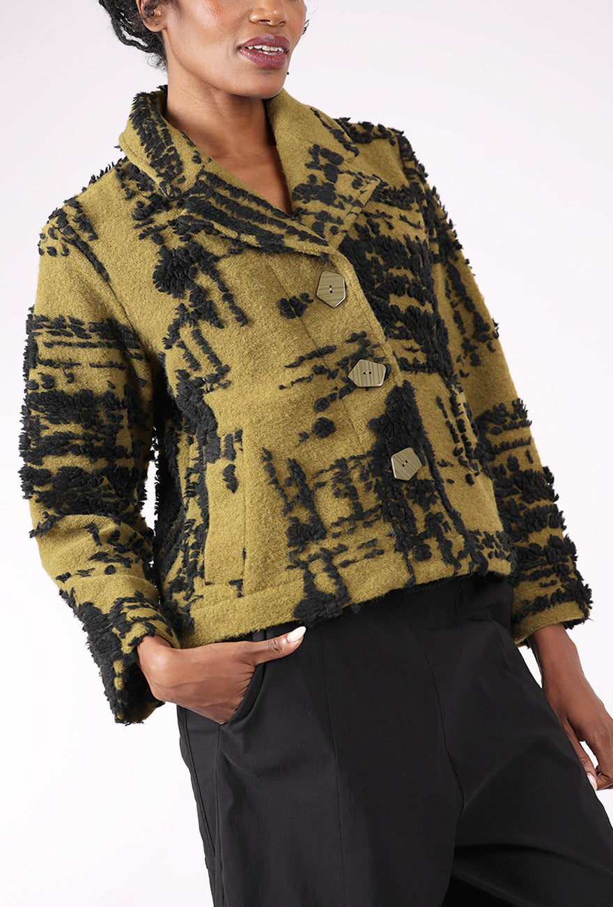 Olivia by Habitat Off the Grid Gridlines Jacket, Moss 