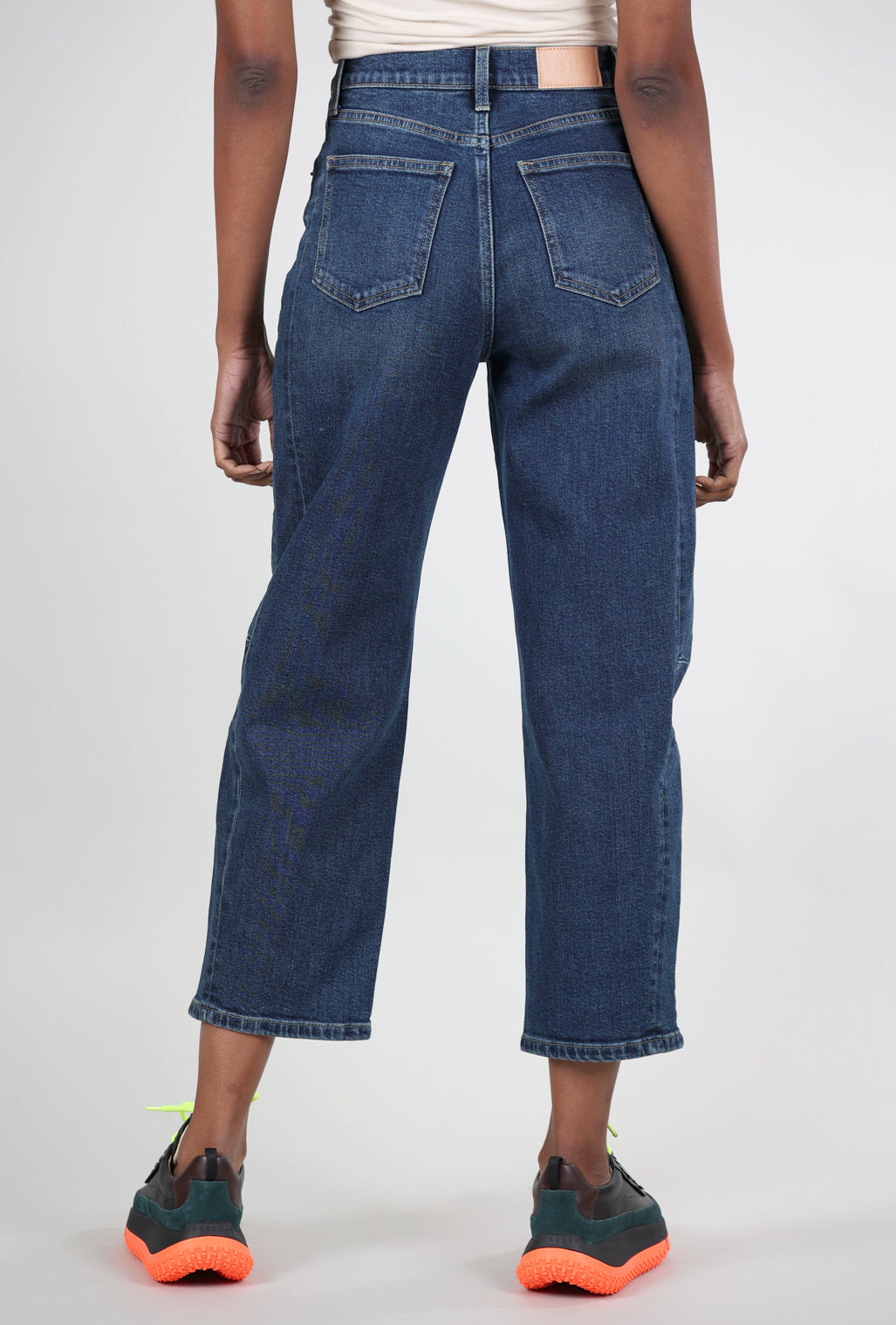 Pistola Eli High-Rise Arched-Leg Denim, Mixer Blue 