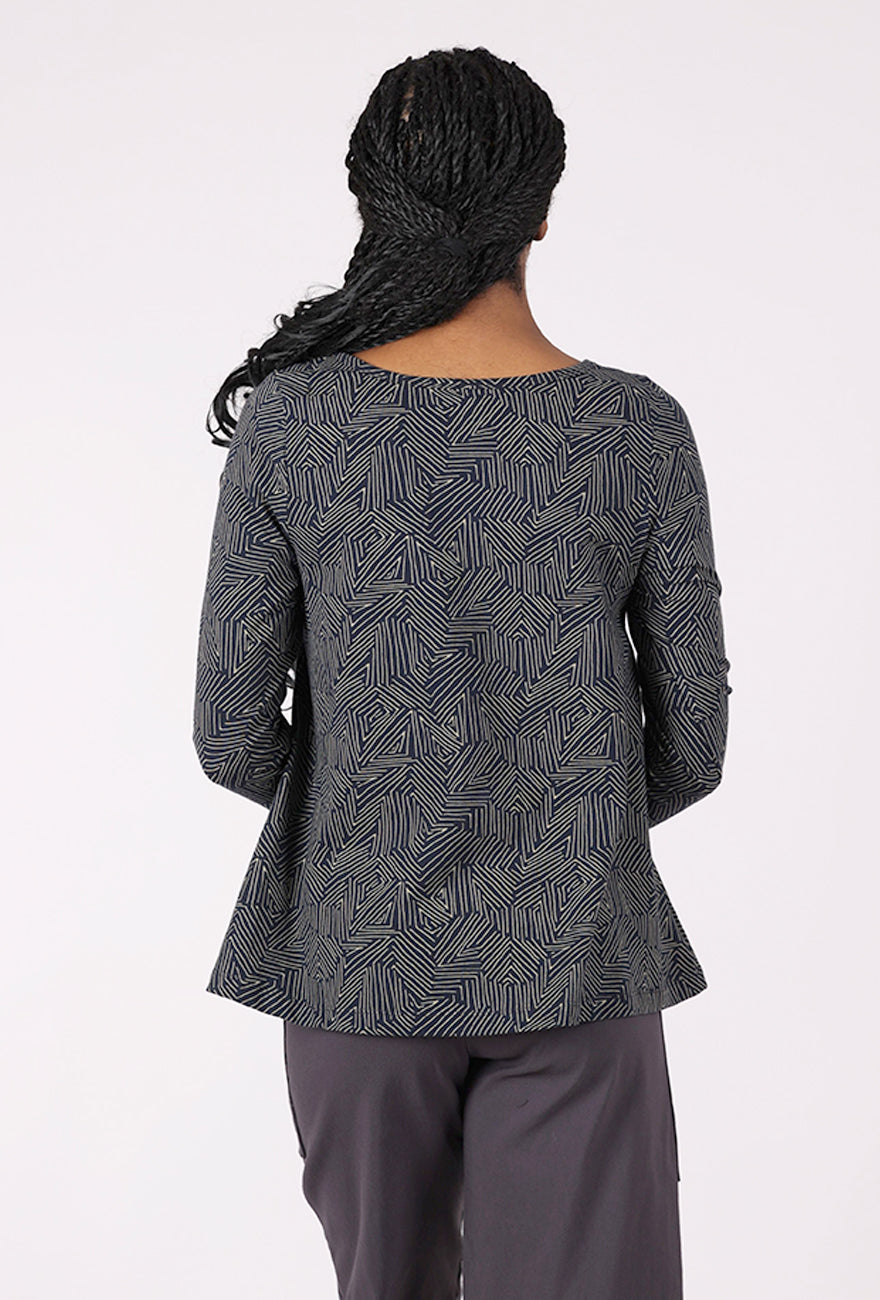 Mata Traders Cozy Day Tree Rings Top, Slate 