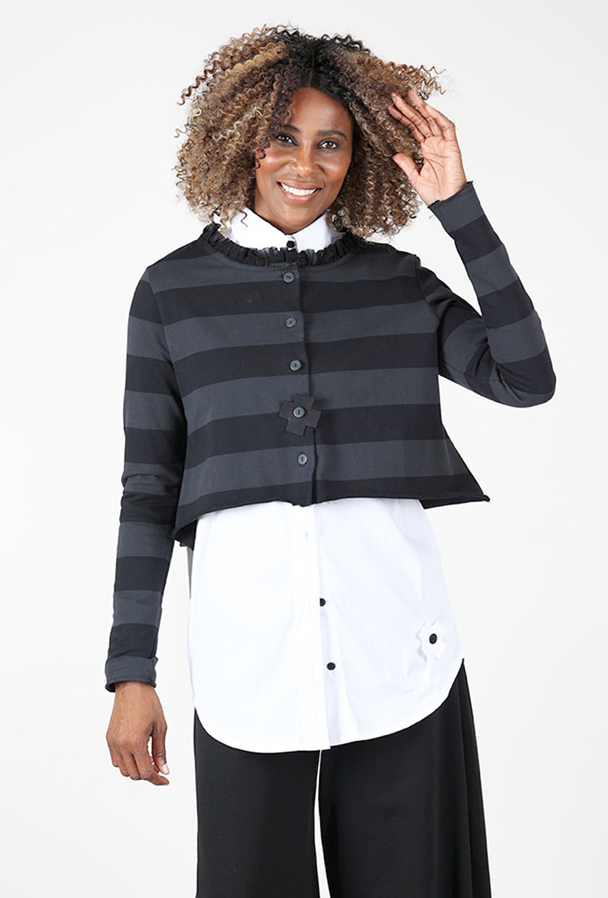 Short Cardie, Wide Stripe