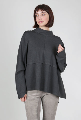 Patrizia Luca Oversized Funnel Ponte Top, Gray 