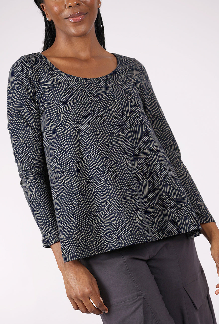 Mata Traders Cozy Day Tree Rings Top, Slate 