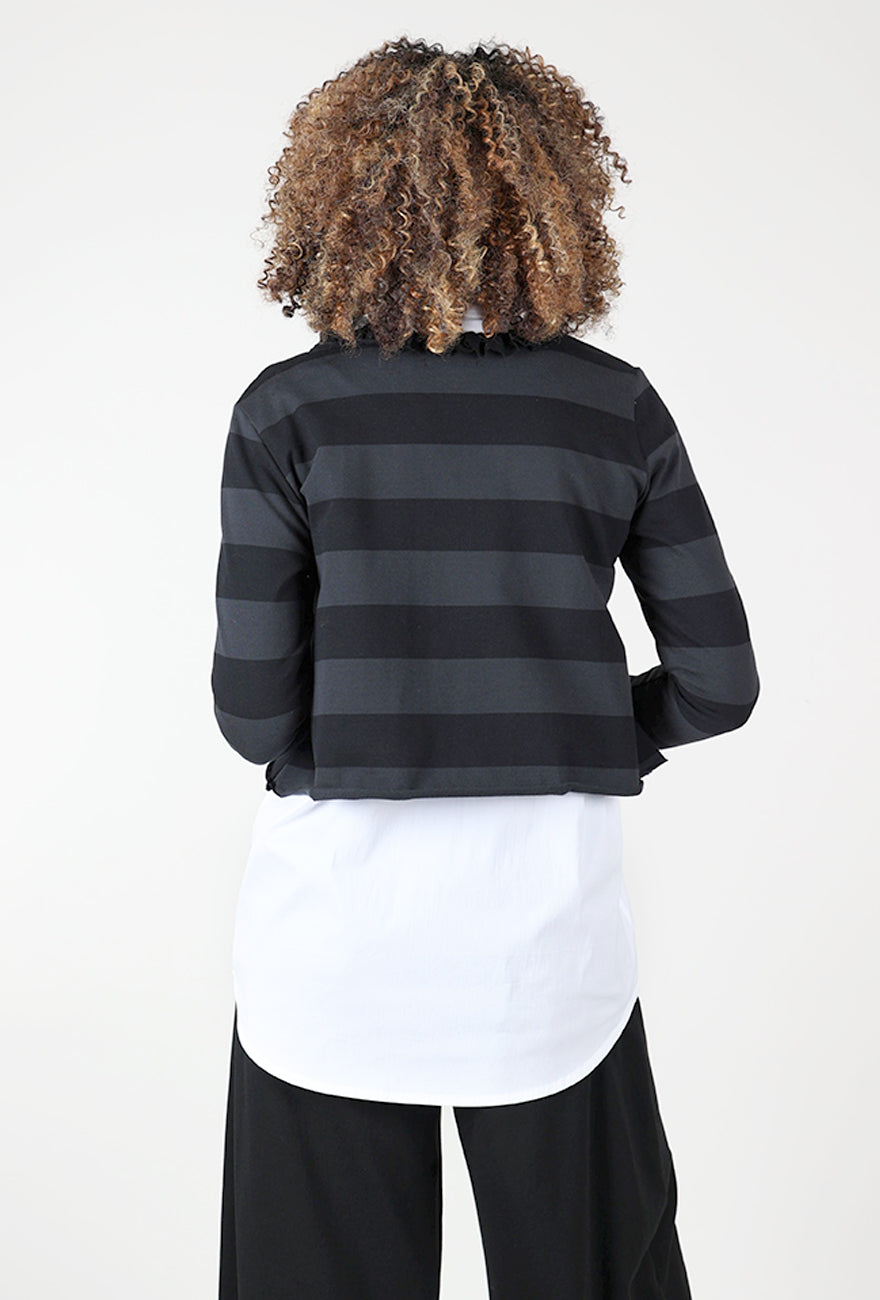 Short Cardie, Wide Stripe