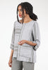 Liv Linen Stripe Artist Tunic, Gray 