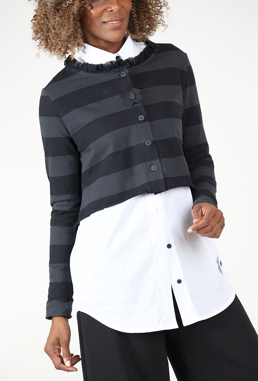 Short Cardie, Wide Stripe