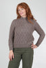 Kokun Pointelle Half-Zip Sweater, Hazelnut 