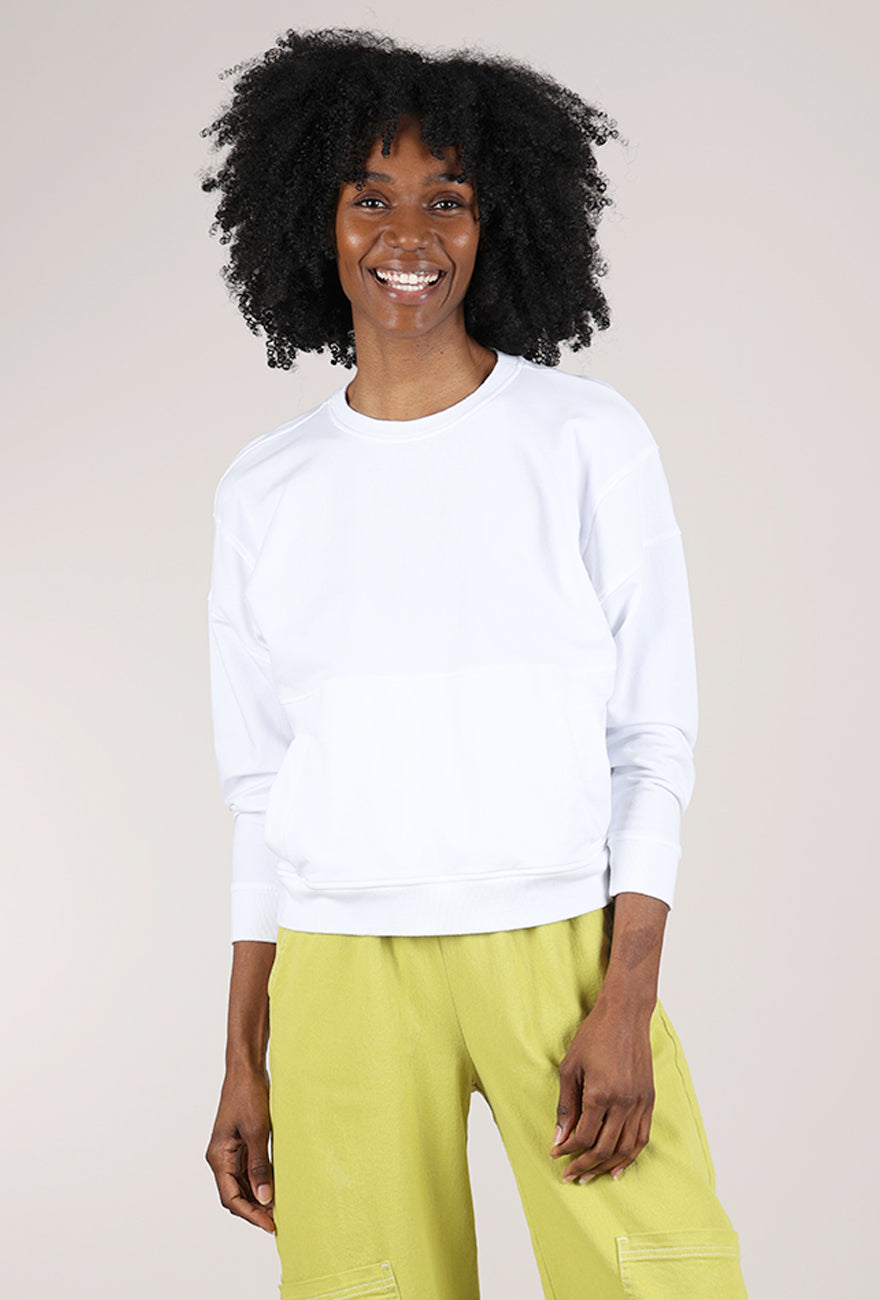 Mododoc L/S Boxy Oversized Sweatshirt, White 