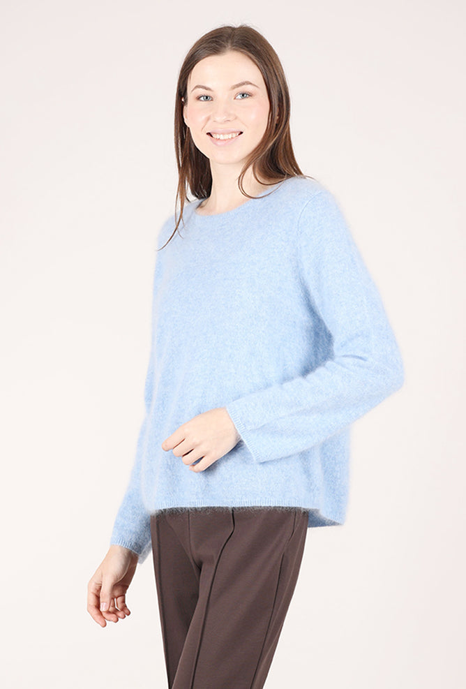 Estheme Cashmere Brushed Cashmere Pullover, Sky Blue 