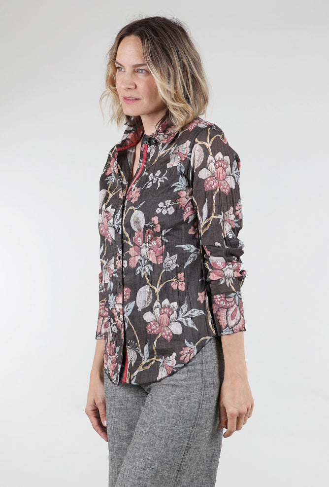 Cino Crinkle Souk Floral Shirt, Black 